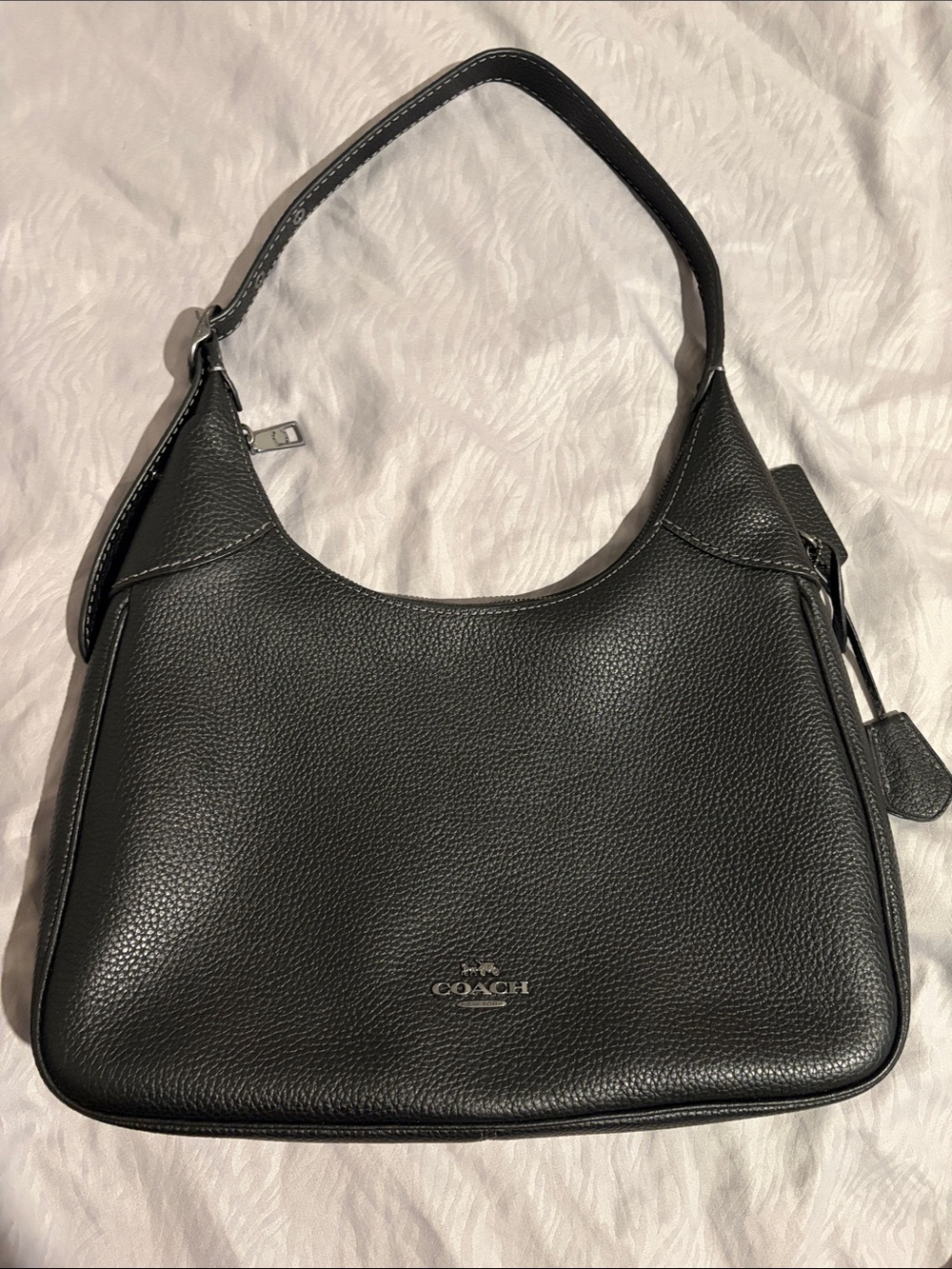 Coach Black Pebbled Leather Shoulder Bag